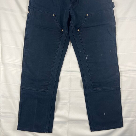 2011 Carhartt Double Knee Dungeree Fit Pants BL01 BLK 30x30 fits 28x29 measure - Picture 2 of 16